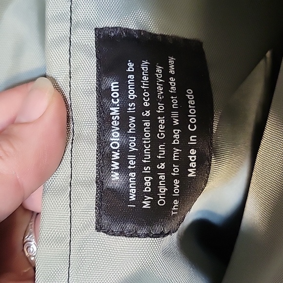 OlovesM geometric black and white Bernie adjustable strap recycled crossbody - Picture 6 of 12